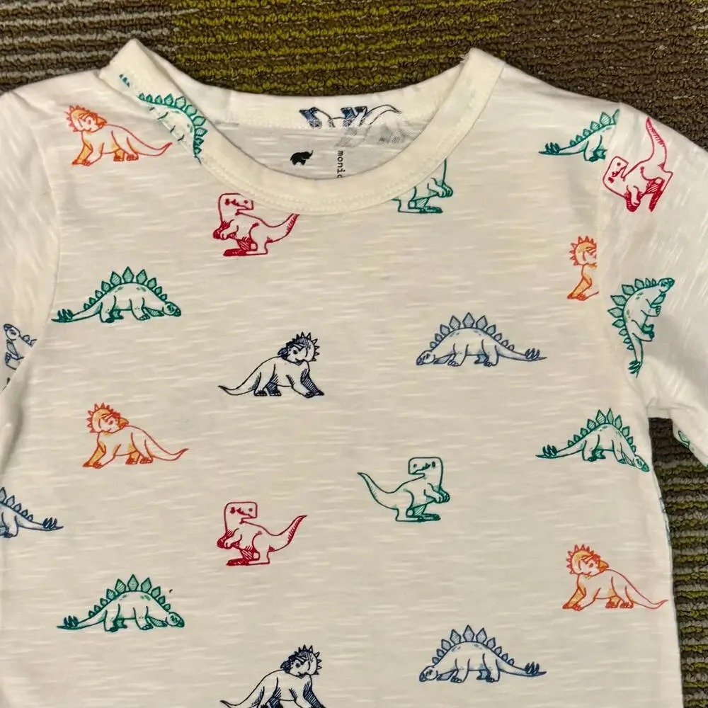 Rainbow Dinosaurs Set Shirt Jogger Sweapants Organic Cotton Monica + Andy Size 5